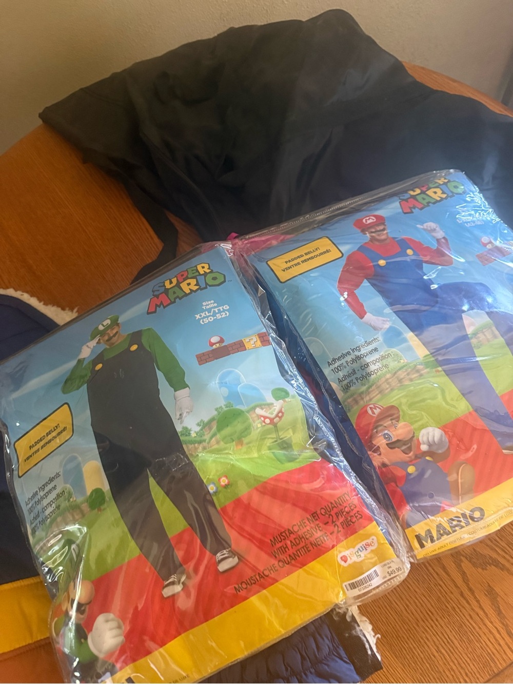 Super Mario adult  Luigi and Mario  Costumes - Green & Black & red .